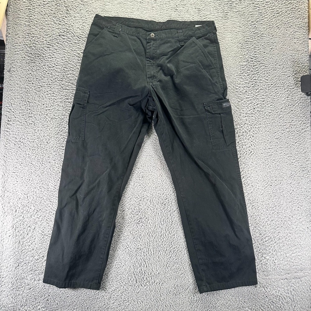 Wrangler Legacy Pant Mens 40x32 Black Cotton Twill Cargo Straight Leg Relaxed